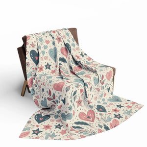Pastel Hearts Arctic Fleece Blanket – Soft Throw - Dipaliz - Blankets