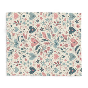 Pastel Hearts Arctic Fleece Blanket – Soft Throw - Dipaliz - Blankets