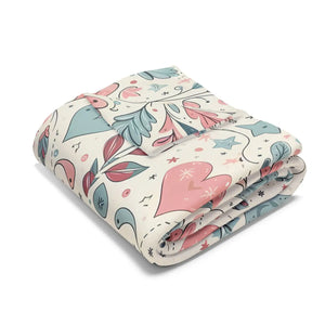 Pastel Hearts Arctic Fleece Blanket – Soft Throw - Dipaliz - Blankets