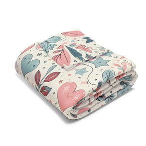 Pastel Hearts Arctic Fleece Blanket – Soft Throw - Dipaliz - Blankets