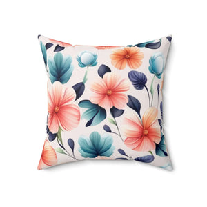 Pastel Large Flowers – Spun Polyester Square - Dipaliz - Throw Pillows