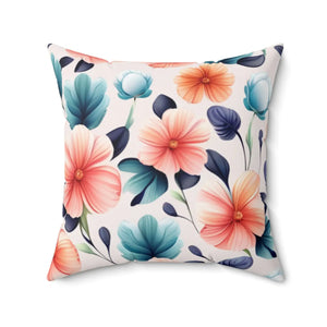 Pastel Large Flowers – Spun Polyester Square - Dipaliz - Throw Pillows