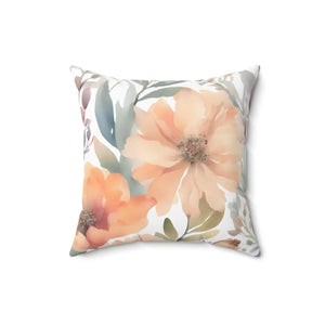 Pastel Large Flowers – Spun Polyester Square - Dipaliz - Throw Pillows