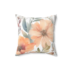 Pastel Large Flowers – Spun Polyester Square - Dipaliz - Throw Pillows