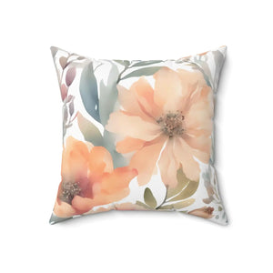 Pastel Large Flowers – Spun Polyester Square - Dipaliz - Throw Pillows