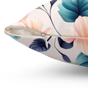 Pastel Large Flowers – Spun Polyester Square - Dipaliz - Throw Pillows