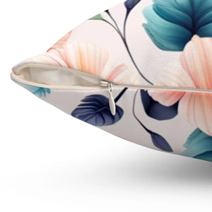 Pastel Large Flowers – Spun Polyester Square - Dipaliz - Throw Pillows