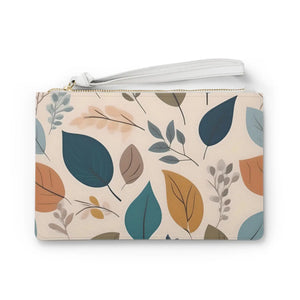 Trendy Pastel Leaf Clutch - Vegan Saffiano Leather - Dipaliz - Bags