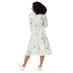 Floral Fantasy Midi – Fitted Waist Organic Cotton - Dipaliz - Dresses - Xs