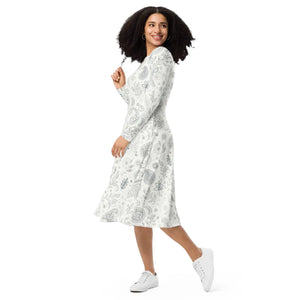 Floral Fantasy Midi – Fitted Waist Organic Cotton - Dipaliz - Dresses - Xs