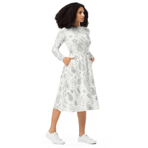 Floral Fantasy Midi – Fitted Waist Organic Cotton - Dipaliz - Dresses - Xs