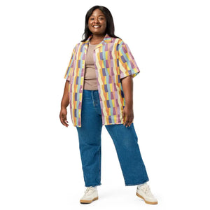 Button Shirt - Recycled Material Moisture Wicking Pastel Pattern - Dipaliz