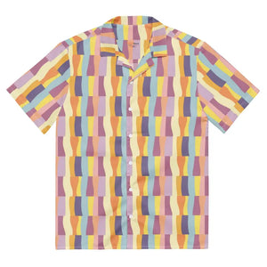 Button Shirt - Recycled Material Moisture Wicking Pastel Pattern - Dipaliz