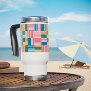 Pastel Pattern Stainless Steel Travel Mug - Spill Resistant - Dipaliz - 14oz - Mugs