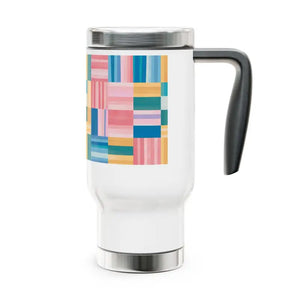 Pastel Pattern Stainless Steel Travel Mug - Spill Resistant - Dipaliz - 14oz - Mugs