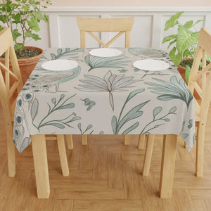 Pastel Peacock Pattern Polyester Tablecloth - Vibrant Design - Dipaliz - one Size / White - Tablecloths