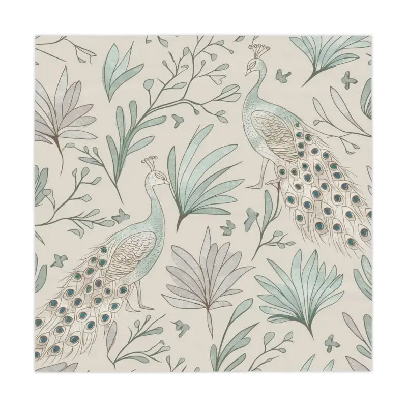 Dazzle your Dining: Pastel Peacock Polyester Tablecloth - one Size / White Home Decor