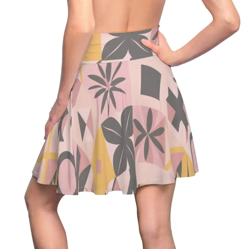 Twirl In Style: Pastel Geometric Skater Skirt - Skirts