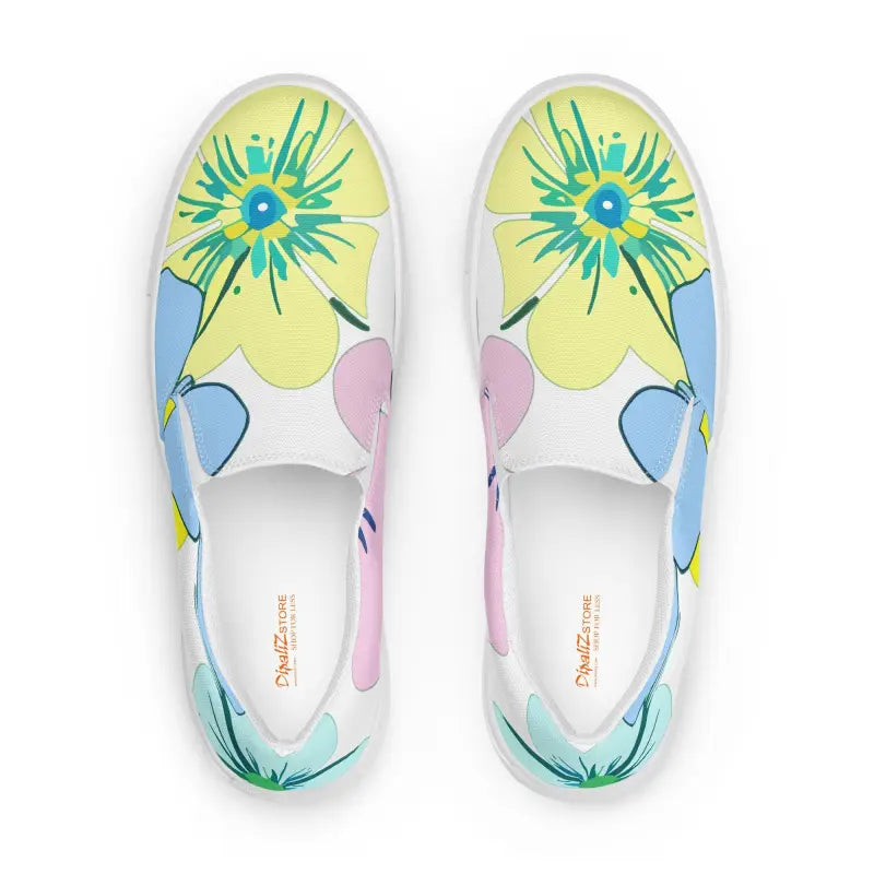 Pastel Petals Canvas Shoes: Cozy Cute Women’s Slip-ons with Style - Shoes