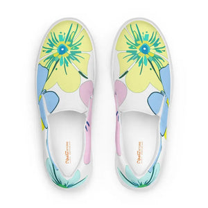 Women’s Fashion Canvas Shoes - Pastel Floral Slip Ons - Dipaliz - Sneakers