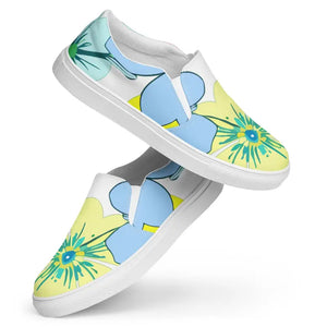 Women’s Fashion Canvas Shoes - Pastel Floral Slip Ons - Dipaliz - Sneakers
