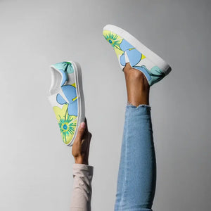 Women’s Fashion Canvas Shoes - Pastel Floral Slip Ons - Dipaliz - Sneakers