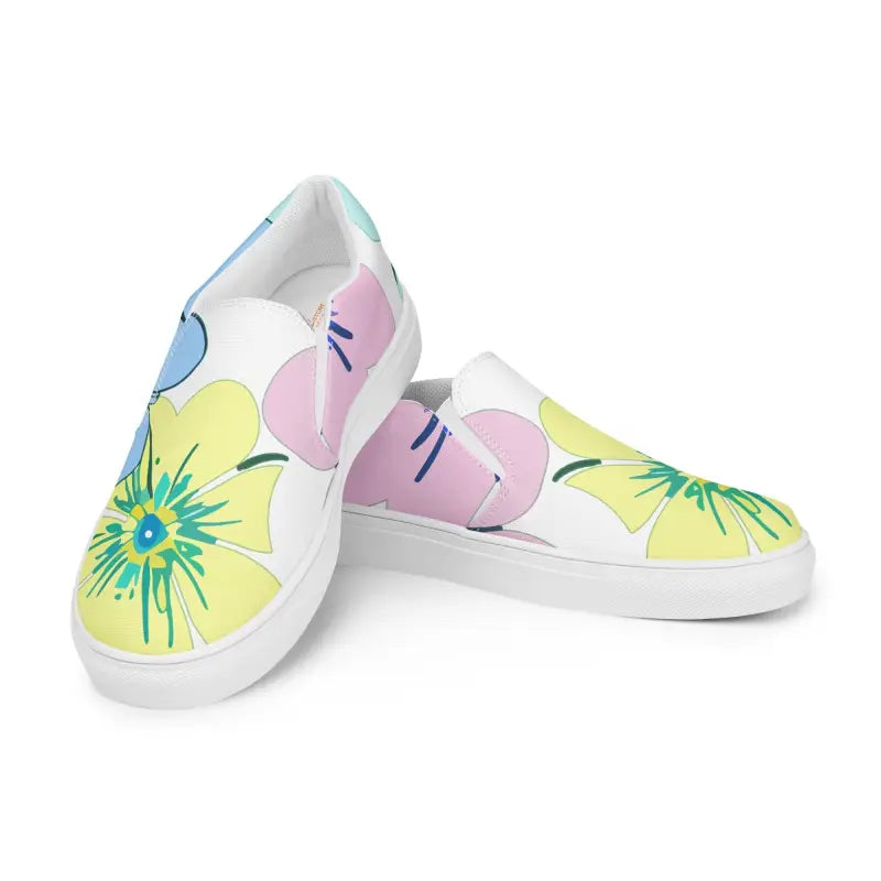 Pastel Petals Canvas Shoes: Cozy Cute Women’s Slip-ons with Style - Shoes