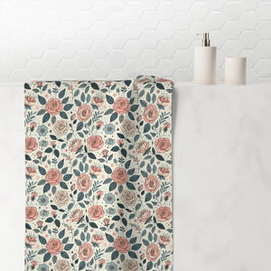 Pastel Pink Roses Mink-cotton Beach Towel - Luxury Comfort - Dipaliz - White / 30’’ × 60’’ - Bath Towels