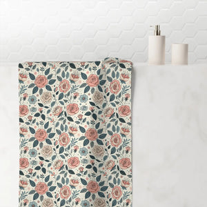 Pastel Pink Roses – Mink-cotton Beach Towel - Dipaliz - Bath Towels