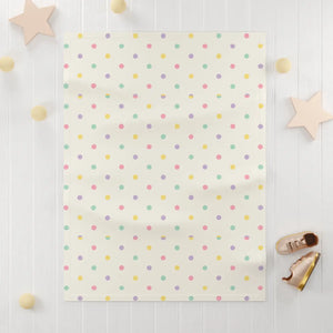 Pastel Polka Dot Baby Blanket – Soft Fleece - Dipaliz - Blankets
