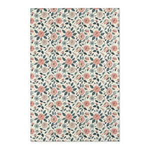 Pastel Rose Flower Area Rugs Polyester Chenille - Dipaliz - 48’’ × 72’’