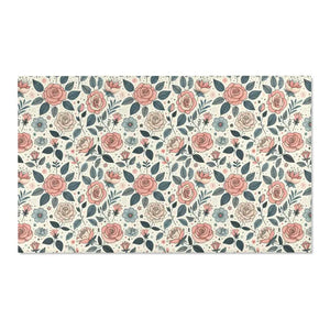 Pastel Rose Flower Area Rugs Polyester Chenille - Dipaliz - 60’’ × 36’’