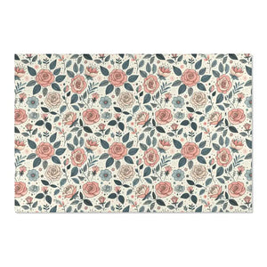 Pastel Rose Flower Area Rugs Polyester Chenille - Dipaliz - 72’’ × 48’’