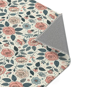 Pastel Rose Flower Area Rugs Polyester Chenille - Dipaliz