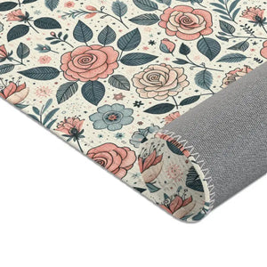 Pastel Rose Flower Area Rugs Polyester Chenille - Dipaliz
