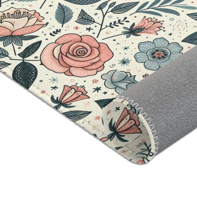 Transform your Space with Pastel Rose Flower Area Rugs - Home Decor