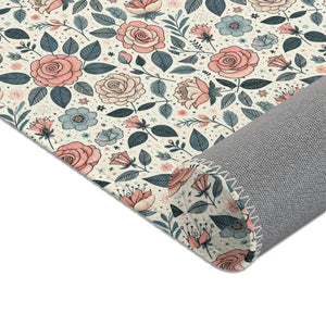 Pastel Rose Flower Area Rugs Polyester Chenille - Dipaliz