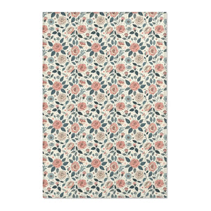 Pastel Rose Flower Area Rugs – Polyester Chenille - Dipaliz
