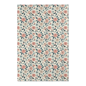 Pastel Rose Flower Area Rugs – Polyester Chenille - Dipaliz