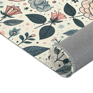 Pastel Rose Flower Area Rugs – Polyester Chenille - Dipaliz