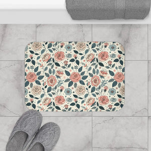 Rose Bath Mat - Elegant Pastel Design with Anti-slip Backing - Dipaliz - Home Decor