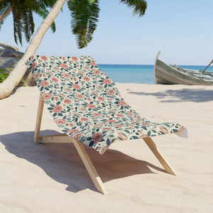 Pastel Rose Flowers Beach Towel – Cotton Loop - Dipaliz - Towels
