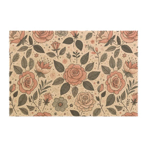 Charming Pastel Rose Doormat - Tufted Coir Coconut - Dipaliz - 24’’ x 16’’ - Home Decor