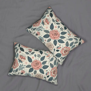Pastel Rose Polyester Lumbar Pillow - Spun Comfort - Dipaliz - 20’’ × 14’’ - Throw Pillows