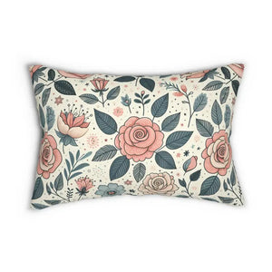 Pastel Rose Polyester Lumbar Pillow - Spun Comfort - Dipaliz - 20’’ × 14’’ - Throw Pillows