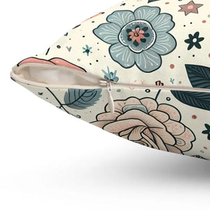 Pastel Rose Flowers Spun Polyester Square Pillow - Dipaliz - Throw Pillows