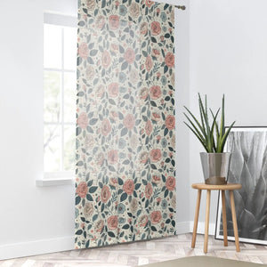 Dreamy Pastel Rose Flowers Curtains - 50x84 Polyester - Dipaliz