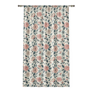 Dreamy Pastel Rose Flowers Curtains - 50x84 Polyester - Dipaliz