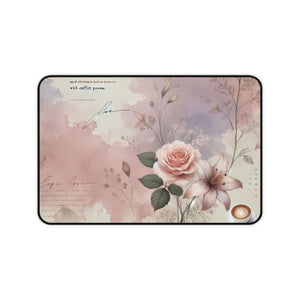 Chic Pastel Rose Neoprene Desk Mat - Anti Slip - Dipaliz - Workstation & Cubicle Accessories