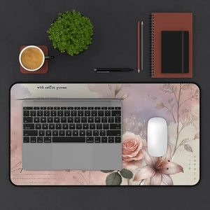 Chic Pastel Rose Neoprene Desk Mat - Anti Slip - Dipaliz - Workstation & Cubicle Accessories